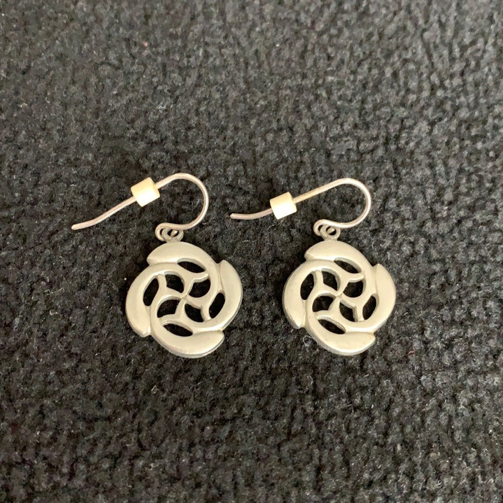 Vintage 1991 Ken Kantro Signed Pewter Earrings